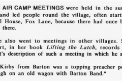 Open air camp meetings.