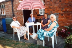 August 1994 Dashwood House summer meeting at 67 North Street. Barbara Imbert, Charis Stevens, Brenda Monk, Kathleen Brown.