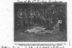 c. 1925 Deddington Girl Guides' Rally. Lady de Trafford inspecting the dinner. Captain, Leiutenant E Stewart, D Stockford, D Stewart, Getrude Reeves, Molly Smith, Majorie Smith.