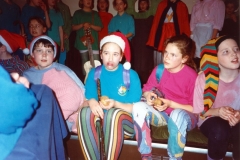 12 March 1992 Guides Pantomine. L to R: Ellie Clark, Holly Roberts, Catherine Gathony, Kelly Haupt.