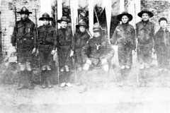 1922 Scouts: L to R: Harry Knight (Owl patrol leader), Peter Stockford, Albert Stockford, ?, Colonel S J Jervis, Dennis Gibson (Fox patrol leader), William Davis, Jesse Wheeler (cub).