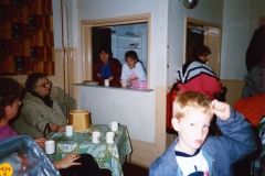 November 1989 Dorn Valley Venture Unit Jumble Sale. Bubbles Pratley second from left.