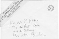 Christmas 1992 Scout mail to Miss Ruth Kirby.