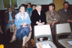 5 December 1989 Presentation of certificates. Back row: Alice Dennis, Jane Hazell. 2nd row: Ruby Pratley, ?, ?. Front row: Mary West, Rena Grantham, JoAn Davies and Reverend Tony Davies.