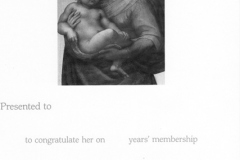 Mother Union presentation certificate.