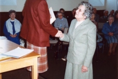 5 December 1989 Presentation of certificates. Rosemary Pierce and Joan Helby (or Dorothy Stranks?).
