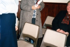 5 December 1989 Presentation of certificates. Left: Elsie Bridger, Middle: Jean Ringrose, Right: Margaret Gordon?
