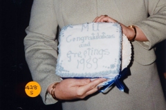 5 December 1989 Presentation of certificates. Cutting the cake.