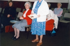 6 March 1990 Presentation to Margaret Hazell. L to R: Jeanne Allington, Ivy Reader, Margaret Hazell.