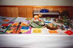 1991 Flower and Vegetable Show held by Bartons and District Horticultural Society. Childrens classes.