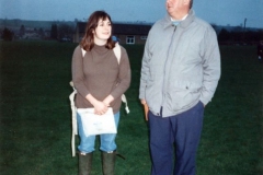 Playing Fields Play Area: Opening by John Yearly (Oxfordshire Playing Fields Association). Heather Salter and John Yearly.