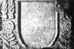 Graveyard surveys: 1708 In Memory of Thomas and Mary ye Son and Daughter of Thomas Eaglestone and Frances his wife Thomas died de…. 1708….