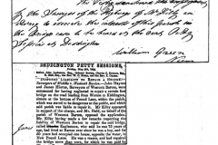 1859 Steeple Barton Vestry Minutes. James Eaglestone, mason, was called to give evidence about his work.