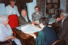 Summer 1992 11 Enstone Road. Left to right: Joan Irons,  Hazel Eaglestone, Albert Eaglestone (her father-in-law), Aidan Eaglestone (her son), Aidan's friend, Jack Irons.