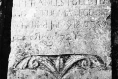 Here lieth ye body of FRANCES EGELSTON wife of THOMAS EGELSTON Who died July ye 12 1750 Aged 72 years.
