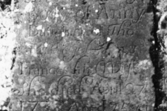 Here lieth ye body of Ann ye daughter of Thomas Egelstone & Frances his Wife She died April 27th 1733 Aged 25 years.