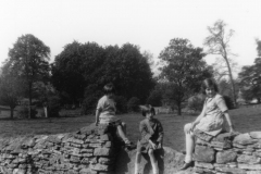 c. 1926 Washington Terrace stone stile. Jean Dallinger, Joan Eaglestone, Betty Dallinger.