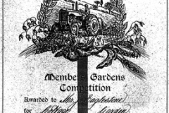 1963 Gardening prize certificate.