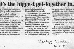 July 6 1995 Banbury Guardian article on the forthcoming Eaglestone re-union.