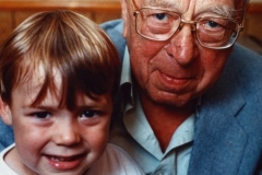 July 15 1995 Eaglestone family day - Albert Eaglestone and his great grandson, Mark, son of Paul and Carol.