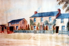1880s site of 8 Enstone Road. Painting of Baker's workshop.