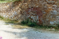 1986 7 Mill Lane. Fireplace of old cottage in the wall.
