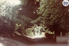 1984 Fox Lane looking west. The bank on the south (left) side of the junction of Fox Lane and Kiddington Road is the site of cottages which have now gone.