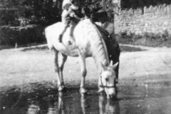 c. 1920s Charles Eaglestone and two of his children in Fox Lane.