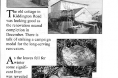 January 2003 Dorn Free Press article on Kiddington Road cottage restoration.