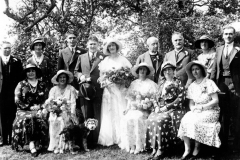26 July 1933 Wedding of Thomas John Owen and Mona Kirby. Back: Mr. Jones (stepfather), Mary Goffe, Hugh Owen, 'Taff' and Mona, Rev Simon Stephen, Phil Kirby, Mary Chislett and Jim Humphries.
