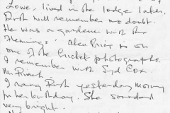 Letter (1 page 4) addressed to Mrs Audrey Martin from Mrs Mona Owen with Kirby family reminiscences.