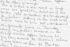 Letter (2 page 3) addressed to Mrs Audrey Martin from Mrs Mona Owen with Kirby family reminiscences.