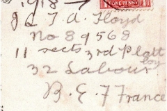 16th August 1918 postcard of North Street looking east. Postcard addressed to Floyd, British Expeditionary Force, France. Daughter to father.