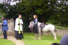 Pet service at Steeple Barton Church 2010. Carol Lister, Graeme Arthur, ?.