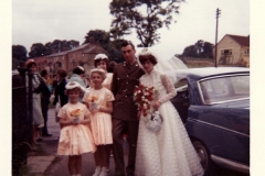 1960s. Wedding of Alan Coles and Delia Wyatt at the Methodist Chapel.