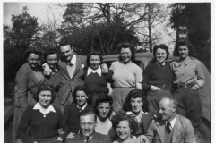 1943. E.N.S.U (?) Entertains. Jack (Jock?) and ?. In the hostel grounds.