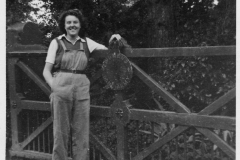 October 1944. The Hostel Gate (notice the badge) Olive 'one rained off day'!!