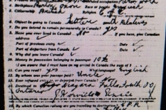 Emigration of George W Carpenter to Canada.