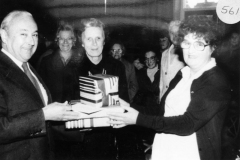 30 October 1986 Mrs Mary Wood presenting gifts to Dr. and Mrs. N. Watson.