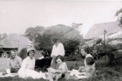 1930s. Barton Abbey nursery staff and children, Church Farm, Steeple Barton.