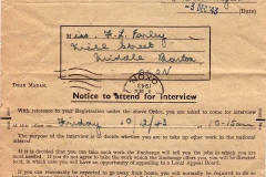 Florence Farley, after returning to the Bartons in 1940 to start work in the Mill Lane shop, applies for war work.