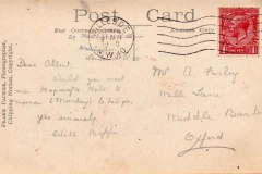 1920. Postcard from Edith Boffin to Mr. A. Farley arranging an appointment at Hopcroft's Holt.