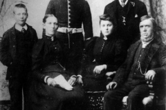 Stewart family: seated: Eliza Stewart's mother, Eliza and Thomas Henry Robbins; standing: Eliza's three brothers.