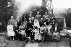 24 April 1925 Wedding of Ellen Prior and Albert Strongman. Middle: Thomas Barrett, Ralph Prior, ANO, Canon Carroll.
