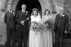 Pratley wedding: Best man, Bernard Pratley, Bubbles Pratley, Daphne and Mark Stockford.