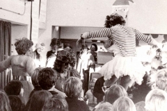 c. 1977 Christmas Party. The staff perform for the children.