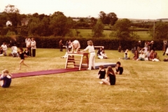 c. 1979 Middle Barton School Fete Gymnastics display. Teacher Kay Gaffney.