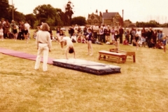 c. 1979 Middle Barton School Fete Gymnastics display. Teacher Kay Gaffney.