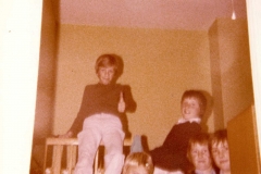 c. 1980 Barnes Close. Nicholas Taylor, ? Stillman, Gary Harrison, John Seymour and ?