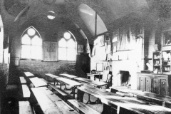 The classroom at the west end of the building.